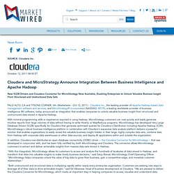 Cloudera and MicroStrategy Announce Integration Between Business Intelligence and Apache Hadoop