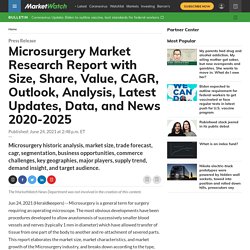 July 2021 report on Microsurgery Market Research Report with Size, Share, Value, CAGR, Outlook, Analysis, Latest Updates, Data, and News 2020-2025