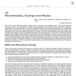 Microtonality, Tunings and Modes