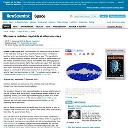 Microwave radiation map hints at other universes - space - 17 December 2010