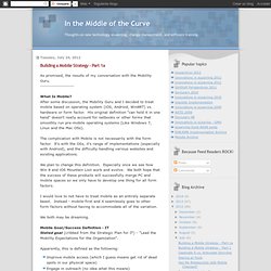Building a Mobile Strategy - Part 1a