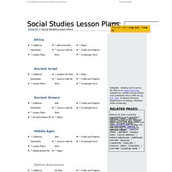 Free Middle School Social Studies Lesson Plans