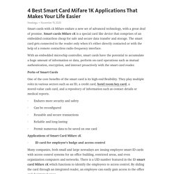 4 Best Smart Card Mifare 1K Applications That Makes Your Life Easier