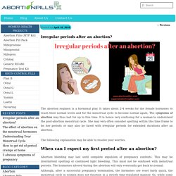 Irregular Periods after four weeks of an Abortion and the reasonThe Abortion Pills Mifepristone And Misoprostol