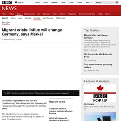 Migrant crisis: Influx will change Germany, says Merkel - BBC News