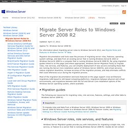 Migrate Server Roles to Windows Server 2008 R2