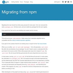 Migrating from npm