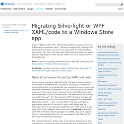 Porting Silverlight or WPF XAML/code to a Windows Store app