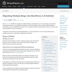 Migrating Multiple Blogs into WordPress 3.0 Multisite