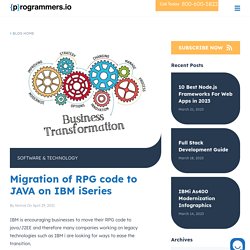 Migration of RPG code to JAVA on IBM iSeries - Hire Java Developers