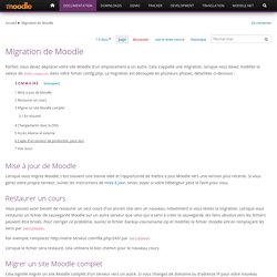 Migration de Moodle