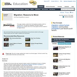 Lesson Plans - Migration: Reasons to Move