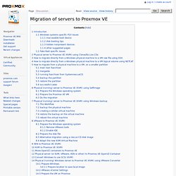 Migration of servers to Proxmox VE