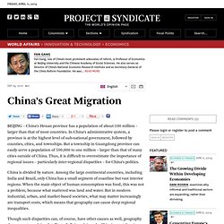 China’s Great Migration (Rural to Cities)