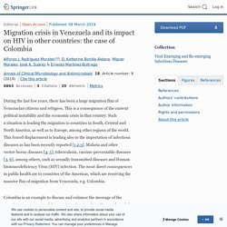 Migration crisis in Venezuela and its impact on HIV in other countries: the case of Colombia
