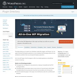 All-in-One WP Migration — WordPress Plugins