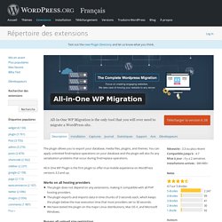 All-in-One WP Migration — WordPress Plugins