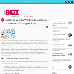 Migration WordPress en local sur serveur distant