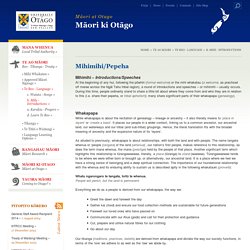 b. Mihi - Introductions — Maori ki Otago - Maori at Otago