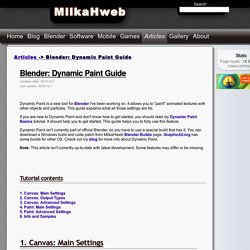Tutorial: Blender: Dynamic Paint Guide