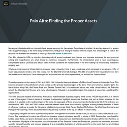 Palo Alto: Finding the Proper Assets