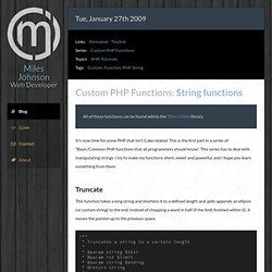 Miles Johnson // Blog: 5 custom PHP functions: Strings