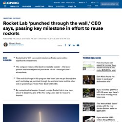 Rocket Lab passes milestone to recover rockets, just like SpaceX