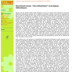 [WEB1901] Mouvement social, "néo-militantisme" et pratiques télématiques
