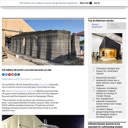 US military 3D prints concrete barracks on site
