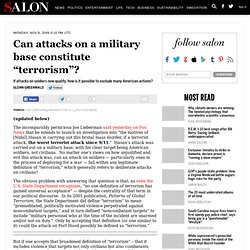 Can attacks on a military base constitute “terrorism”?