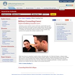 Military Counseling Career - Become a Military Counselor