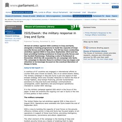 ISIS/Daesh: the military response in Iraq and Syria - Commons Library briefing - UK Parliament