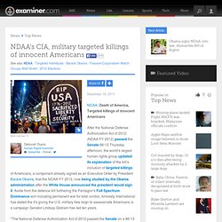 NDAA's CIA, military targeted killings of innocent Americans - National Human Rights