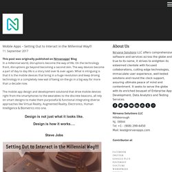 Mobile Apps – Setting Out to Interact in the Millennial Way!!! - appsnirvana