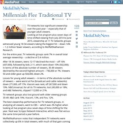 Millennials Flee Traditional TV 08/24/2015