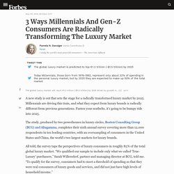 3 Ways Millennials And Gen-Z Consumers Are Radically Transforming The Luxury Market