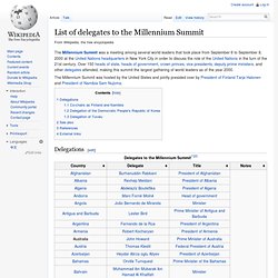 List of delegates to the Millennium Summit