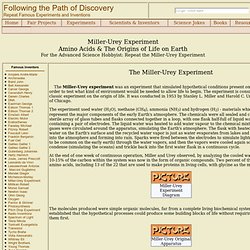 Miller-Urey Experiment - Amino Acids & Origins of Life on Earth