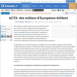 ACTA: des milliers d'Européens défilent