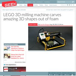 LEGO 3D milling machine carves amazing 3D shapes out of foam
