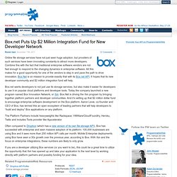 Box.net Puts Up $2 Million Integration Fund for New Developer Network