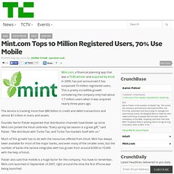 Mint.com Tops 10 Million Registered Users, 70% Come From Mobile Vs. Web