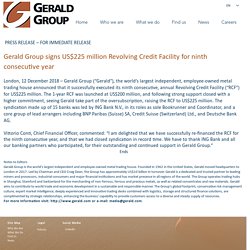 Gerald Group Signs US$225 Million Revolving Credit Facility