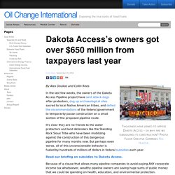 Dakota Access Owners Got $665 Million Govt Subsidy in 2015