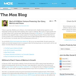 Moz's $18 Million Venture Financing: Our Story, Metrics and Future