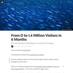From O to 1.4 Million Visitors in 6 Months — What I Learned Building…