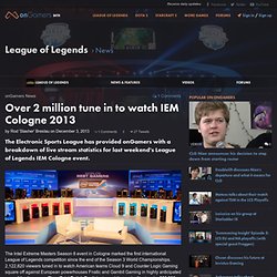 Over 2 million tune in to watch IEM Cologne 2013