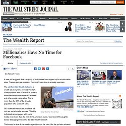 Millionaires Have No Time for Facebook - The Wealth Report