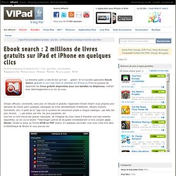 Ebook search : 2 millions de livres gratuits sur iPad et iPhone en quelques clics