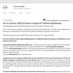 Au 1er janvier 2020, la France compte 67 millions d’habitants. - André Letowski